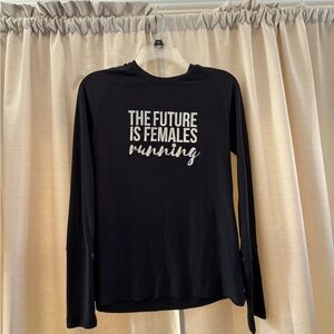 Oiselle the Future Is Females Running Long Sleeve T-Shirt - Black